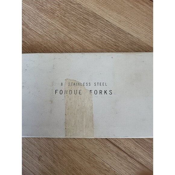 Eight 8 Vintage Japanese Stainless Steel Fondue Forks In Original Box - Picture 5 of 6